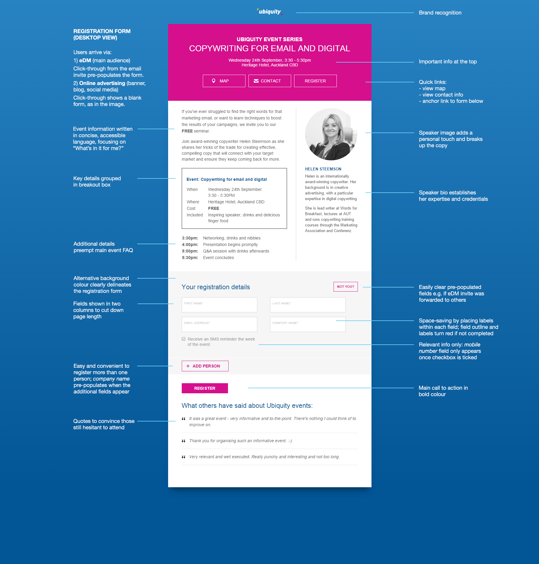 Landing page (desktop)